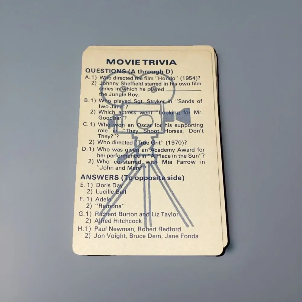 Vintage 1984 Series 1 Pocket Movie Trivia Game According To Professor Hoyle